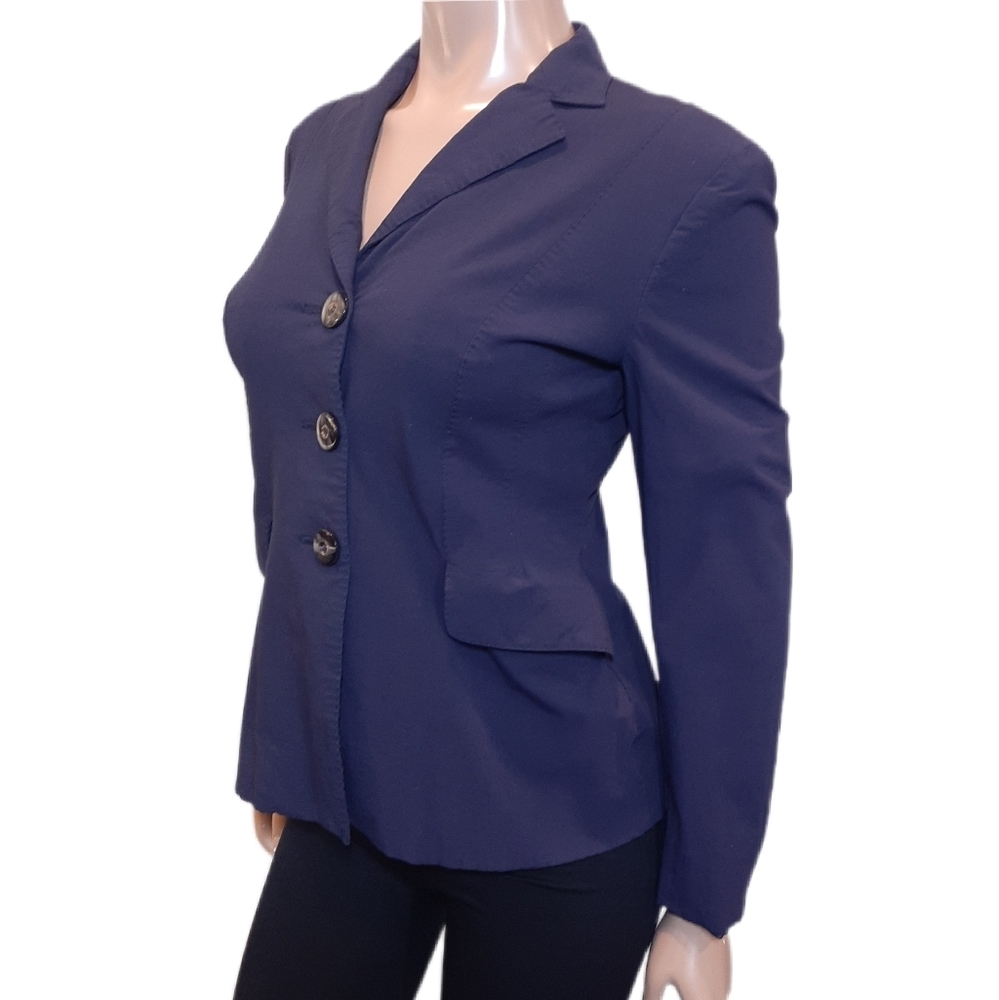 Moschino Cheap And Chic Navy Blazer Jacket Fitted Stretch Womens Size 8 Classic